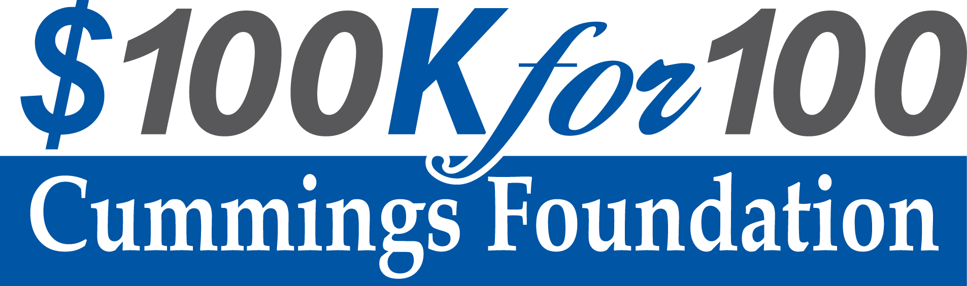 $100k for 100 Cummings Foundation logo